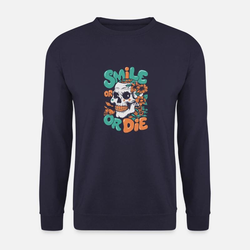 LÄCHELN ODER STERBEN - Unisex Pullover - Navy