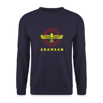 Aramäer Naher Osten Assyrer Antike Geschichte - Unisex Pullover - Navy - Vorne - Alina (178cm) & Michal (187cm)