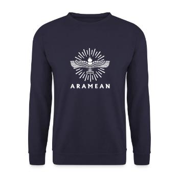 Aramäer Naher Osten Assyrer Antike Geschichte - Unisex Pullover - Navy - Vorne - Alina (178cm) & Michal (187cm)