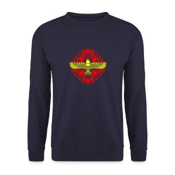 Naher Osten Geschichte Aramäer Syrien Antike - Unisex Pullover - Navy - Vorne - Alina (178cm) & Michal (187cm)