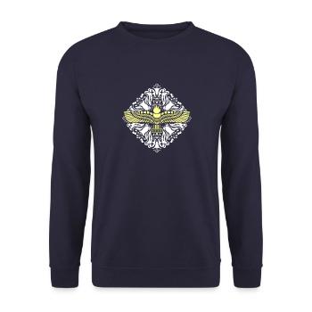 Naher Osten Geschichte Aramäer Syrien Antike - Unisex Pullover - Navy - Vorne - Alina (178cm) & Michal (187cm)