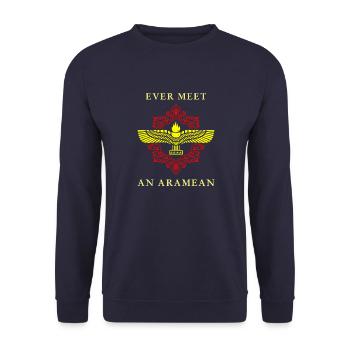 Aram Damaskus Naher Osten Geschichte Syrien - Unisex Pullover - Navy - Vorne - Alina (178cm) & Michal (187cm)