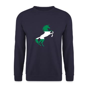 Licorne Nigeria Drapeau Chemise Licorne Magique Nigeria - Sweat-shirt Unisexe - marine - Devant - Alina (178cm) & Michal (187cm)