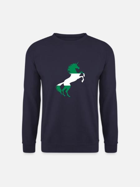 Einhorn Nigeria Flagge Shirt Magisches Einhorn Nigeria - Unisex Pullover - Navy