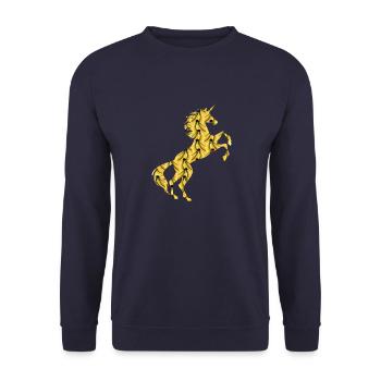 Bananas Unicorn T-Shirt Magisches Einhorn Grafik - Unisex Pullover - Navy - Vorne - Alina (178cm) & Michal (187cm)