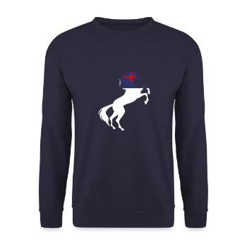 Christian Flag Unicorn T-Shirt Magical Unicorn - Unisex Sweatshirt - navy - Front - Alina (178cm) & Michal (187cm)