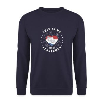 Holzschuhe Reise Niederlande Klomp Souvenir - Unisex Pullover - Navy - Vorne - Alina (178cm) & Michal (187cm)