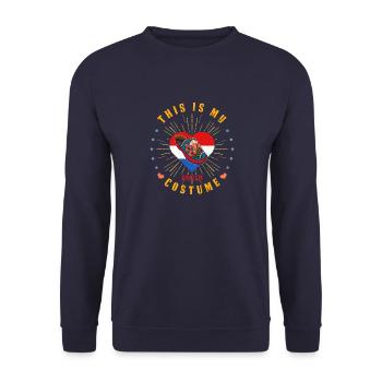 Holzschuhe Reise Niederlande Klomp Souvenir - Unisex Pullover - Navy - Vorne - Alina (178cm) & Michal (187cm)