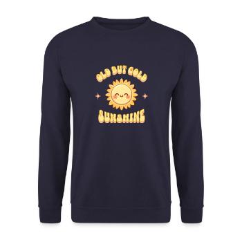 Old but Gold Sunshine Sonnenschein - Unisex Sweatshirt - navy - Front - Alina (178cm) & Michal (187cm)