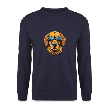 Golden Retriever Dog Head Cool - Unisex Sweatshirt - navy - Front - Alina (178cm) & Michal (187cm)