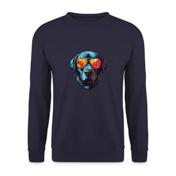 Labrador Dog Head Cool - Unisex Sweatshirt - navy - Front - Alina (178cm) & Michal (187cm)