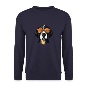 Beagle Dog Head Cool - Unisex Sweatshirt - navy - Front - Alina (178cm) & Michal (187cm)