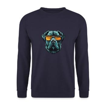 Mastiff Tête De Chien Cool - Sweat-shirt Unisexe - marine - Devant - Alina (178cm) & Michal (187cm)