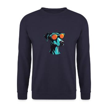 Greyhound Dog Head Cool - Unisex Sweatshirt - navy - Front - Alina (178cm) & Michal (187cm)