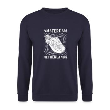 Klompendansen Amsterdam Holzschuhe Holland - Unisex Pullover - Navy - Vorne - Alina (178cm) & Michal (187cm)