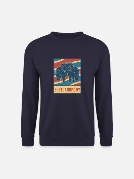 Shetty Shetland Pony Reiterin Mädchen Sport - Unisex Pullover - Navy
