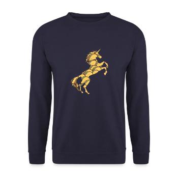 Tacos Unicorn T-Shirt Cool Mexican Dish Magical - Unisex Sweatshirt - navy - Front - Alina (178cm) & Michal (187cm)