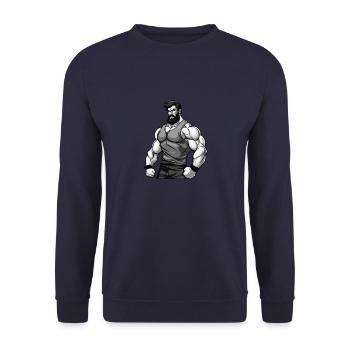 Muscles de bodybuilder d’entraînement - Sweat-shirt Unisexe - marine - Devant - Alina (178cm) & Michal (187cm)