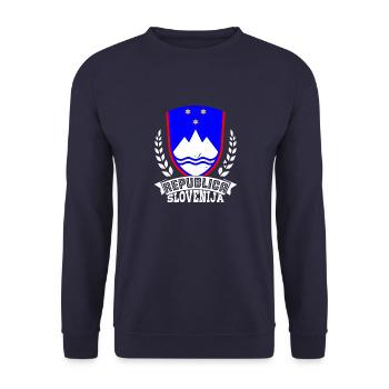 Slowenien Balkan National Herkunft Urlaub - Unisex Pullover - Navy - Vorne - Alina (178cm) & Michal (187cm)