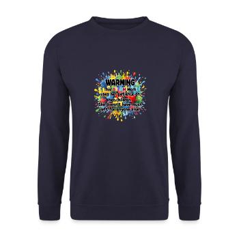 Autism Mom Warning - Supportive & Funny Autism - Unisex Sweatshirt - navy - Front - Alina (178cm) & Michal (187cm)