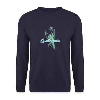 Guatemala National Vogel Quetzal Tropisch - Unisex Pullover - Navy - Vorne - Alina (178cm) & Michal (187cm)