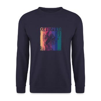 Paradiesvogel Quetazal Antigua Tropisch Guate - Unisex Pullover - Navy - Vorne - Alina (178cm) & Michal (187cm)