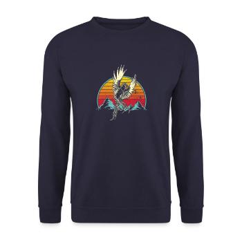 Quetzal Vogel National Symbol Guatemala Guata - Unisex Pullover - Navy - Vorne - Alina (178cm) & Michal (187cm)