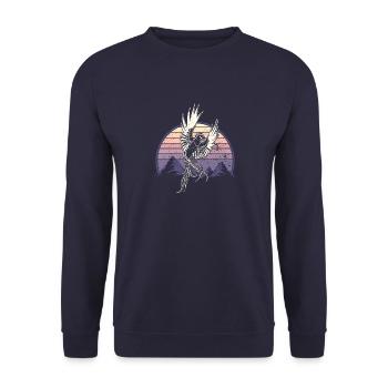 Quetzal Vogel National Symbol Guatemala Guata - Unisex Pullover - Navy - Vorne - Alina (178cm) & Michal (187cm)