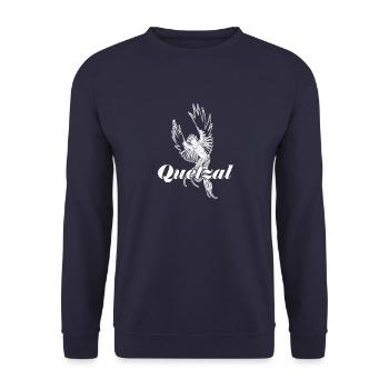 Quetzalteca Vogel Tropisch Antigua Guatemala - Unisex Pullover - Navy - Vorne - Alina (178cm) & Michal (187cm)