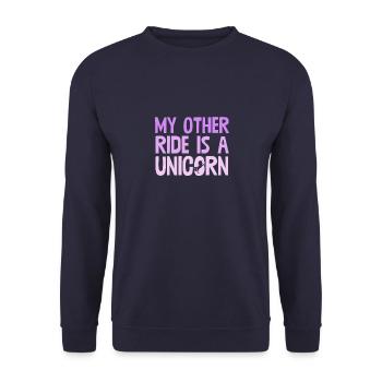 Mon autre manège est une licorne jeu de mots licorne magique - Sweat-shirt Unisexe - marine - Devant - Alina (178cm) & Michal (187cm)