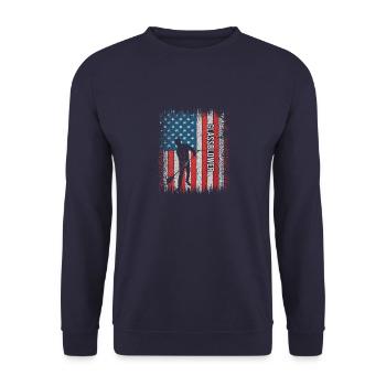 Glassbläser Glasschmied Glassformer - Unisex Pullover - Navy - Vorne - Alina (178cm) & Michal (187cm)