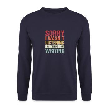 Journalist Reporter Schriftsteller - Unisex Pullover - Navy - Vorne - Alina (178cm) & Michal (187cm)