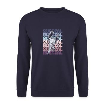 Quetzal Guatemala National Vogel Tropisch Guata - Unisex Pullover - Navy - Vorne - Alina (178cm) & Michal (187cm)
