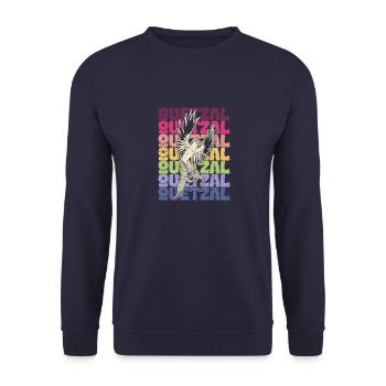Quetzal Guatemala National Vogel Tropisch Guata - Unisex Pullover - Navy - Vorne - Alina (178cm) & Michal (187cm)