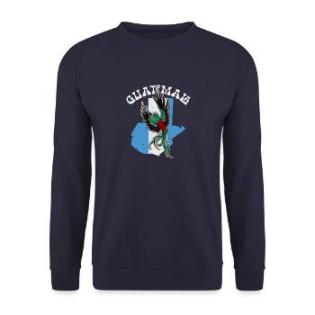 Paradiesvogel National Quetzal Guatemala Guata - Unisex Pullover - Navy - Vorne - Alina (178cm) & Michal (187cm)