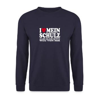 I Love My Schulz Saying Gift Idea - Unisex Sweatshirt - navy - Front - Alina (178cm) & Michal (187cm)