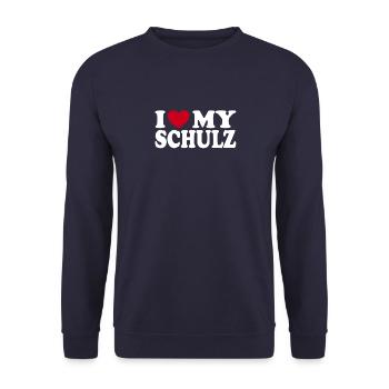 I Love My Schulz Heart Statement Family - Unisex Sweatshirt - navy - Front - Alina (178cm) & Michal (187cm)