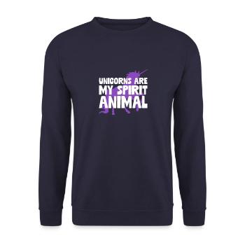 Licorne Sont Mon Animal Drôle Arc-en-ciel Magique - Sweat-shirt Unisexe - marine - Devant - Alina (178cm) & Michal (187cm)