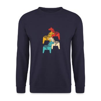 Schweden Herkunft Urlaub Skandinavien Reise - Unisex Pullover - Navy - Vorne - Alina (178cm) & Michal (187cm)