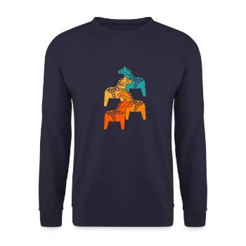 Schweden Herkunft Urlaub Skandinavien Reise - Unisex Pullover - Navy - Vorne - Alina (178cm) & Michal (187cm)