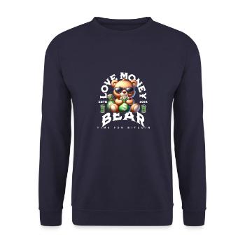 Love Money - Unisex Pullover - Navy - Vorne - Alina (178cm) & Michal (187cm)