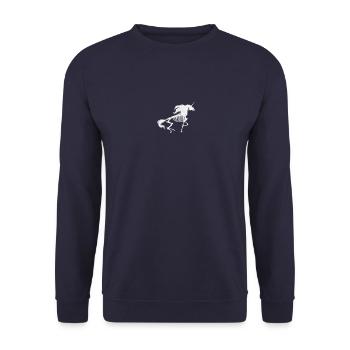 Unicorn Skeleton Funny Rainbow Magical Unicorn - Unisex Sweatshirt - navy - Front - Alina (178cm) & Michal (187cm)
