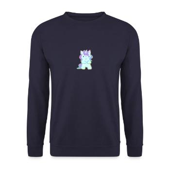Cute Adorable Baby Rainbow Magical Unicorn Lover - Unisex Sweatshirt - navy - Front - Alina (178cm) & Michal (187cm)