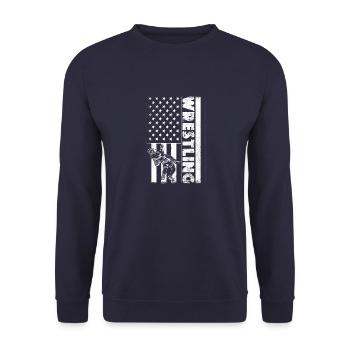 Wrestling Ringen Suplex Trikot Kampfkunst - Unisex Pullover - Navy - Vorne - Alina (178cm) & Michal (187cm)