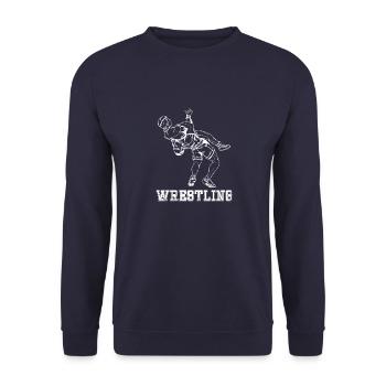 Wrestler Athlet Wrestling Suplex Ringen Sport - Unisex Pullover - Navy - Vorne - Alina (178cm) & Michal (187cm)