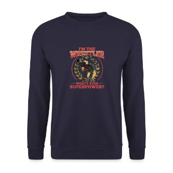 Wrestling Sportart Wrestler Suplex Ringen Sport - Unisex Pullover - Navy - Vorne - Alina (178cm) & Michal (187cm)