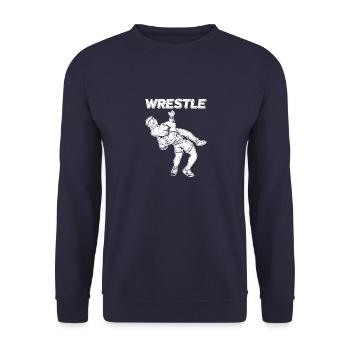 Suplex Kampfsportler Ringen Training Wettkampf - Unisex Pullover - Navy - Vorne - Alina (178cm) & Michal (187cm)