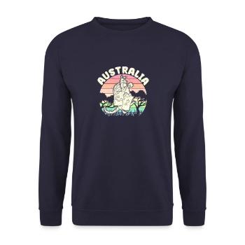 Australien Känguru Australier Sydney Boxen - Unisex Pullover - Navy - Vorne - Alina (178cm) & Michal (187cm)