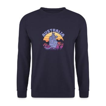 Australien Känguru Australier Sydney Boxen - Unisex Pullover - Navy - Vorne - Alina (178cm) & Michal (187cm)