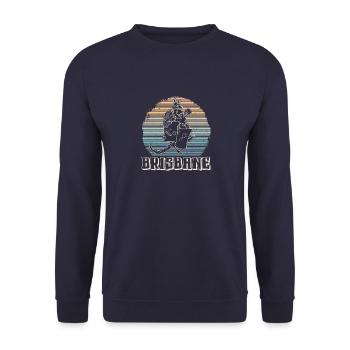 Australien Reise Urlaub Känguru Symbol Urlaub - Unisex Pullover - Navy - Vorne - Alina (178cm) & Michal (187cm)